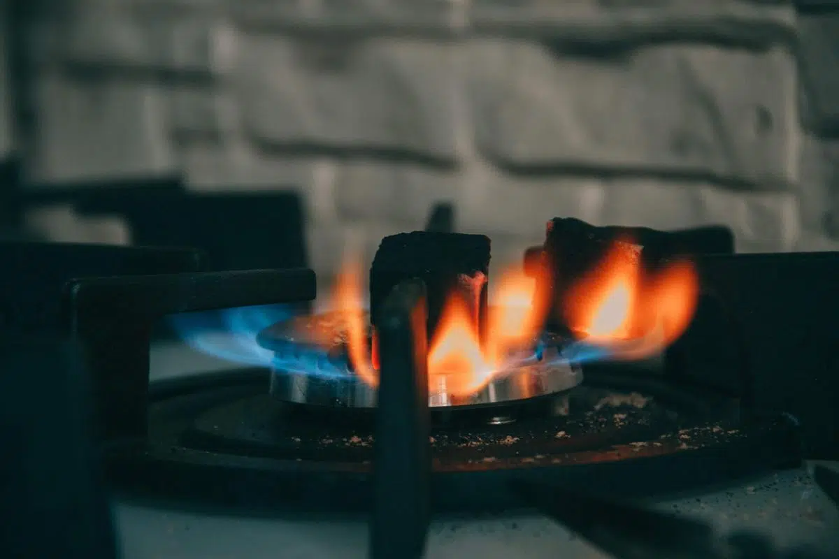 chauffage gaz flammes