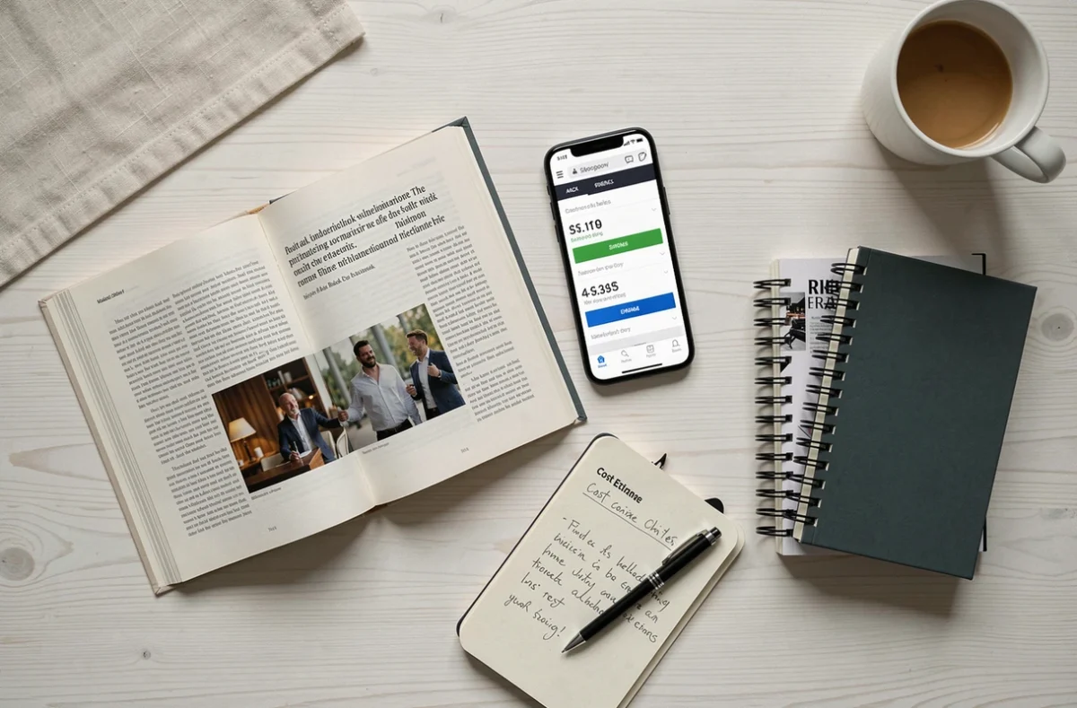 Vue à plat comparant les coûts et formats de plateformes d'édition de livres personnels en ligne