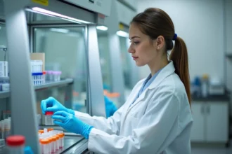 Hotte à flux laminaire Olis dans un laboratoire scientifique