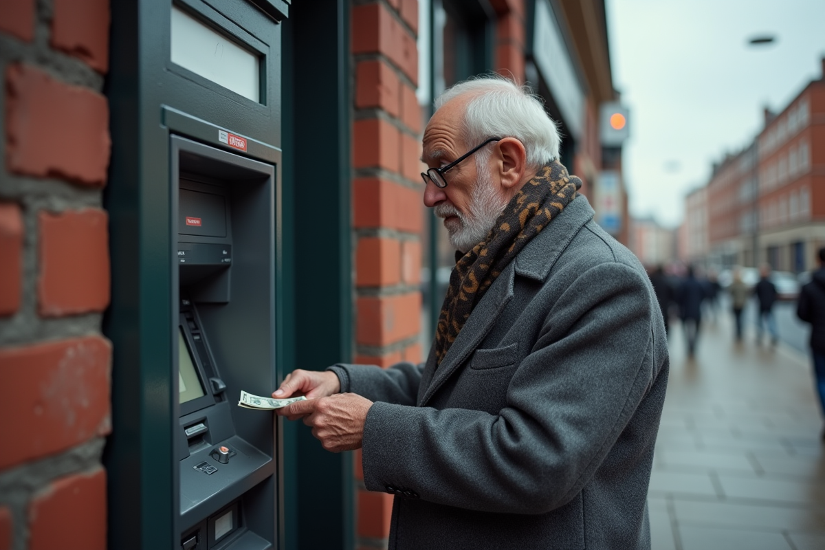 Homme âgé retirant de l
