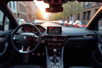 Peugeot 308 GT Line automatique sur une rue ensoleillée